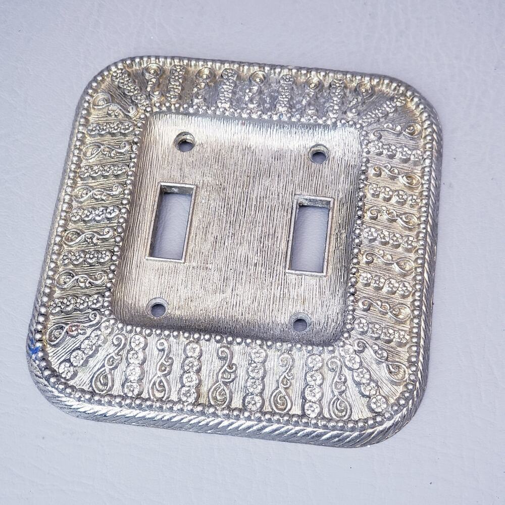 1968 American Tack Decorative Metal Double Switch Cover Wall Plate